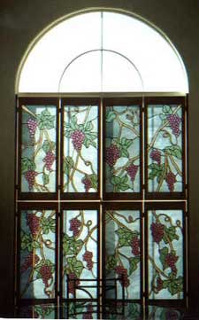 stained glass grape shutters