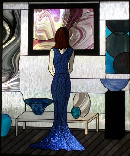 stained glass gallery lady window