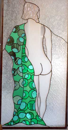stained glass nude window