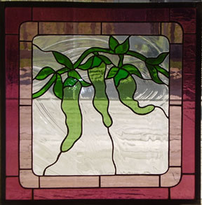 stained glass chili pepper window