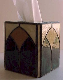 stained glass tissue box