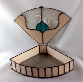 stained glass pink art deco box