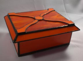stained glass orange box 10inches x 8 inches x 4inches $65