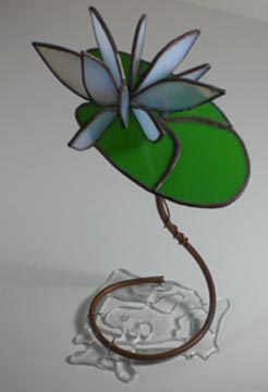 stained glass water lily