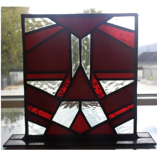 stained glass red stand