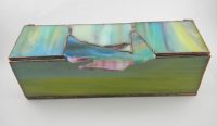 stained glass abstract box 8 1/2" x 2 /1/4"