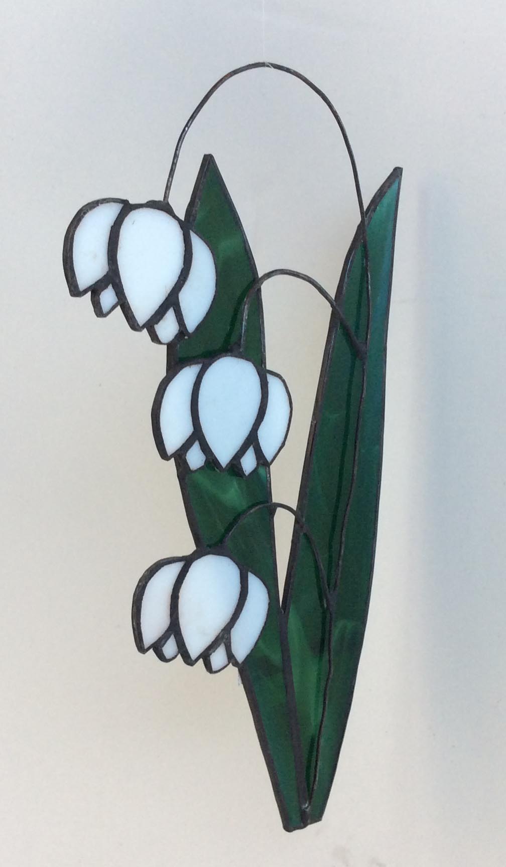 I made some Lily of the Valley panels. : r/StainedGlass