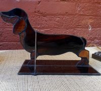 stained glass dachshund stand