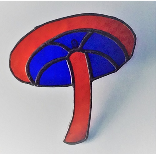 stained glass mushroom ornament