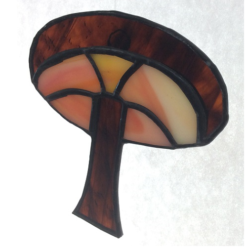 stained glass shiitake mushroom ornament