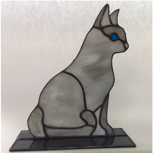 grey cat stand