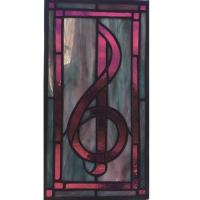 stained glass treble clef panel