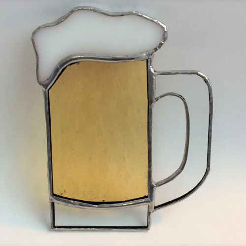 beer mug stained glass ornament