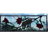 stained glass birds branch panel