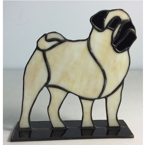 stained glass beige pug