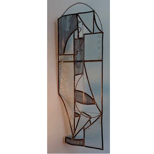 stained glass abstract hanging panel