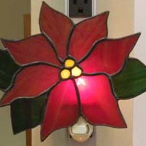 stained glass poinsettia night light