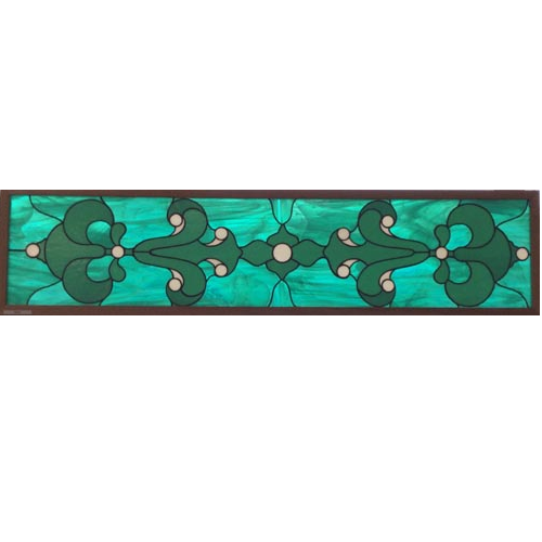 stained glass teal valence