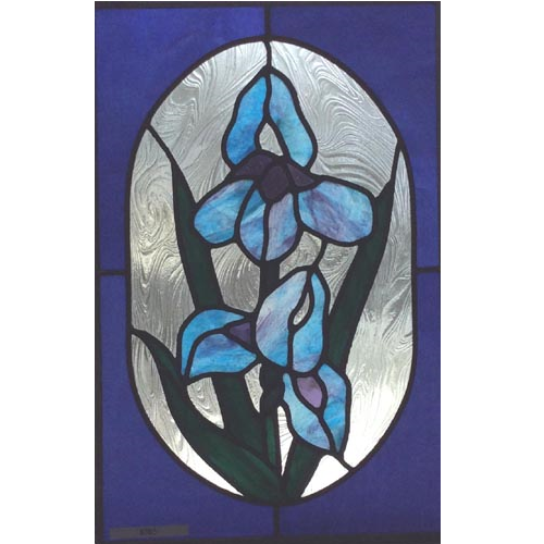 stained glass purple iris