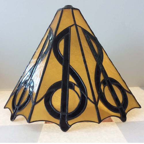 stained glass treble clef lamp shade