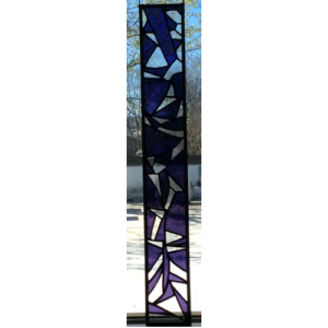 stained glass purple abstract hanging panel