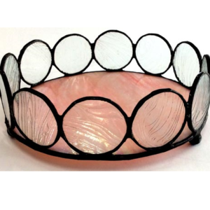 stained glass pink tray