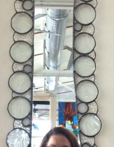 leaded glass wall mirror