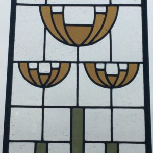 stained glass stylized flower panel